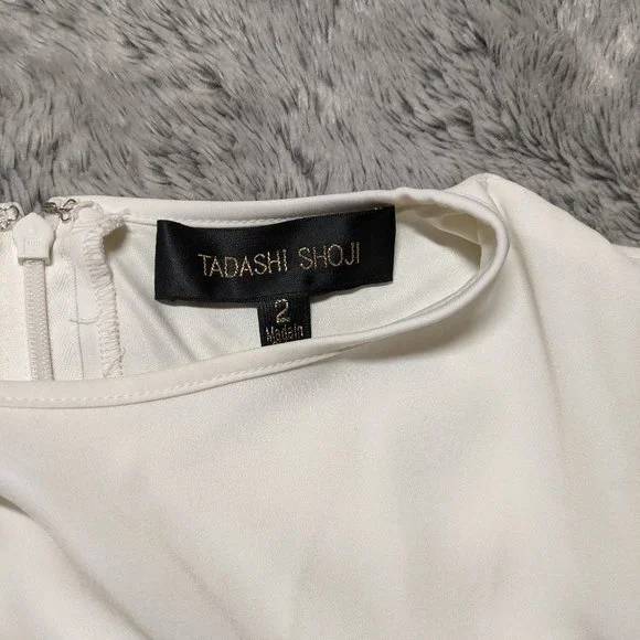 Tadashi Shoji Black and White Dress with Gold Accents - Picture 5 of 16